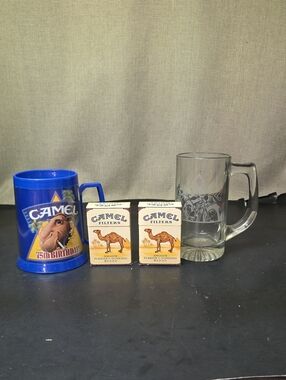 Camel cigarettes Glass Beer Mug Vintage 1993, 75th Birthday Plastic Mug